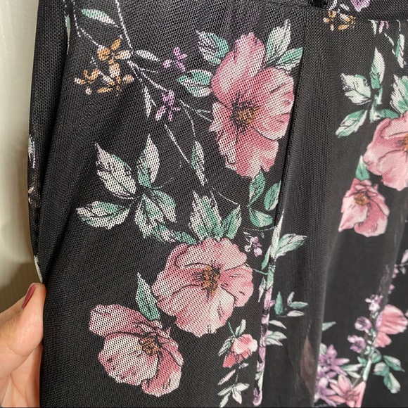 Torrid Black Floral Mesh Midi Dress Size 1X - Picture 6 of 12